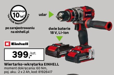 Wiertarko-wkrętarka 18V Li-Ion EINHELL promocja w Leroy Merlin
