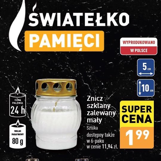 Znicz szklany 80 g promocja