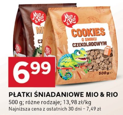 Płatki śniadaniowe, różne rodzaje Mio & Rio promocja w Stokrotka