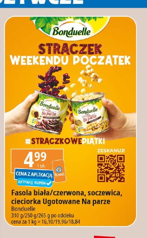 Fasola biała Bonduelle gotowane na parze promocja