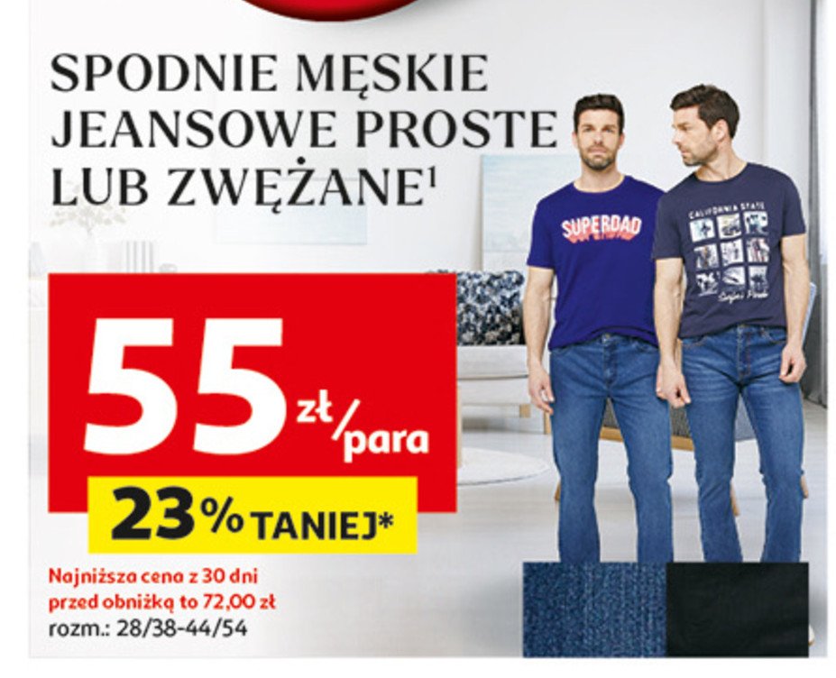 Spodenki męskie jeans Auchan inextenso promocja