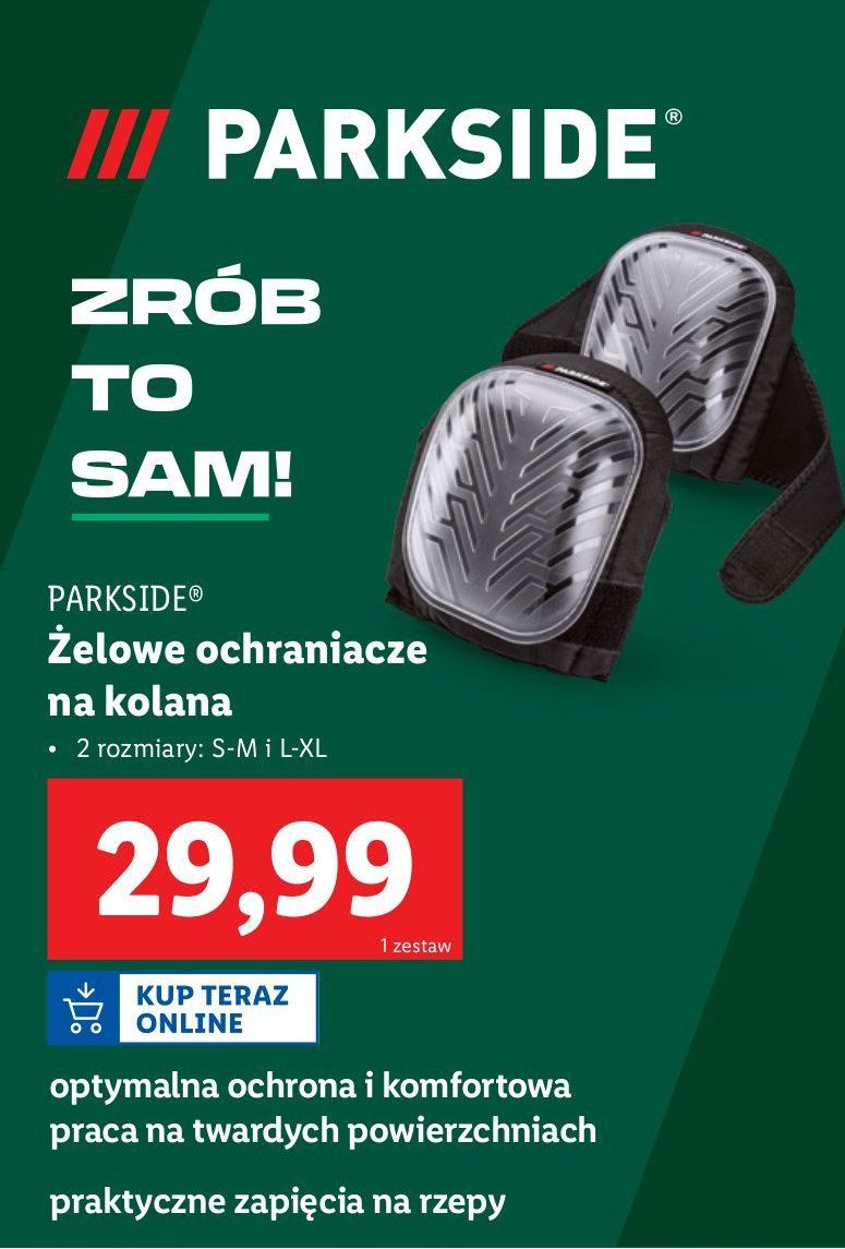 Żelowe ochraniacze na kolana Parkside promocja