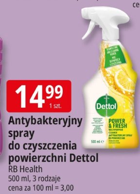 Spray antybakteryjny do czyszczenia powierzchni Dettol promocja w Leclerc