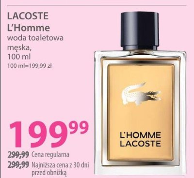 Woda toaletowa męska LACOSTE L'Homme promocja w Hebe