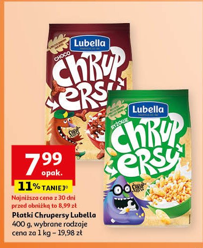 Płatki chrupersy ryżowe Lubella mlekołaki promocja