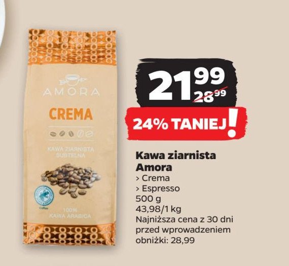 Kawa Amora crema promocja