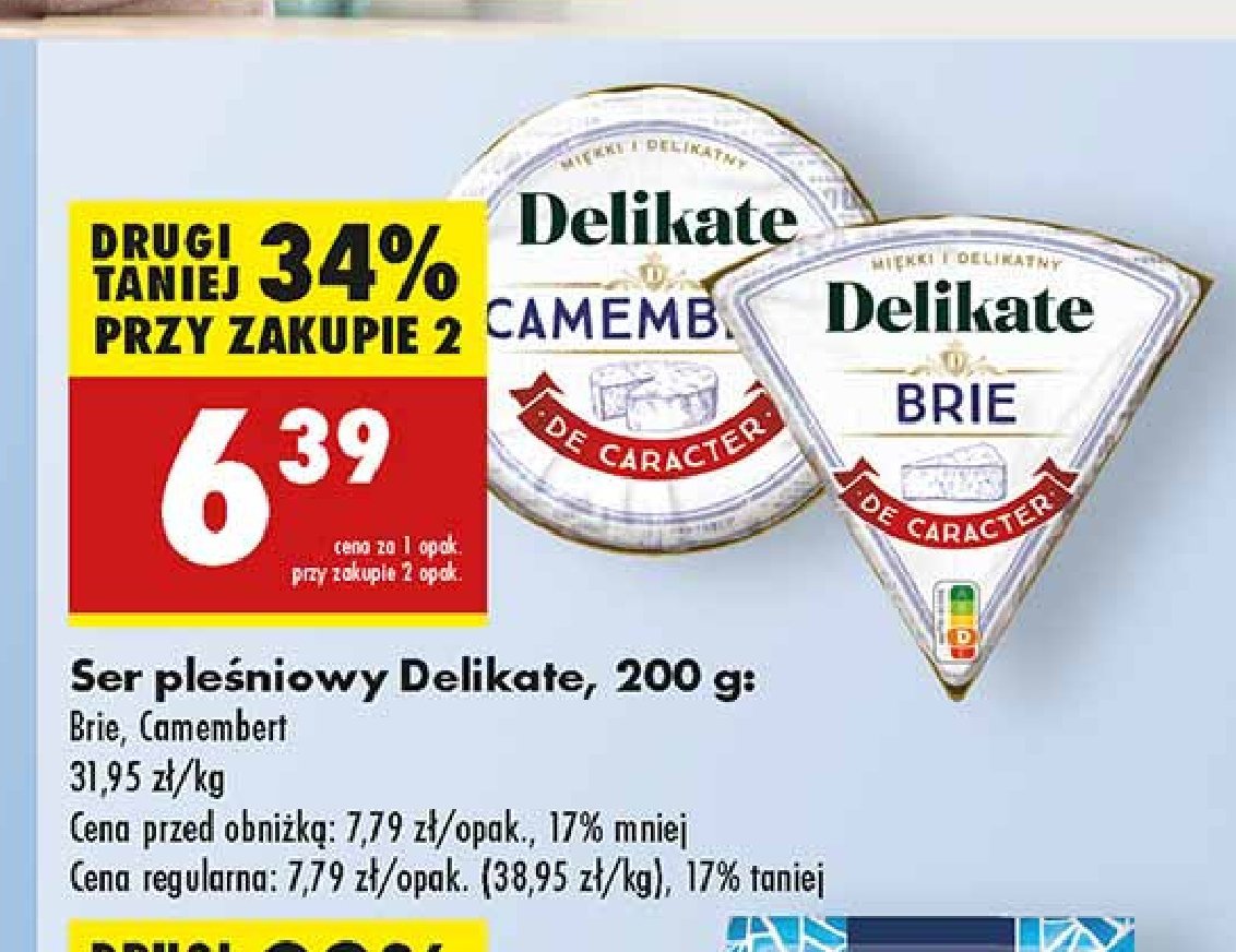 Ser camembert Delikate promocja w Biedronka