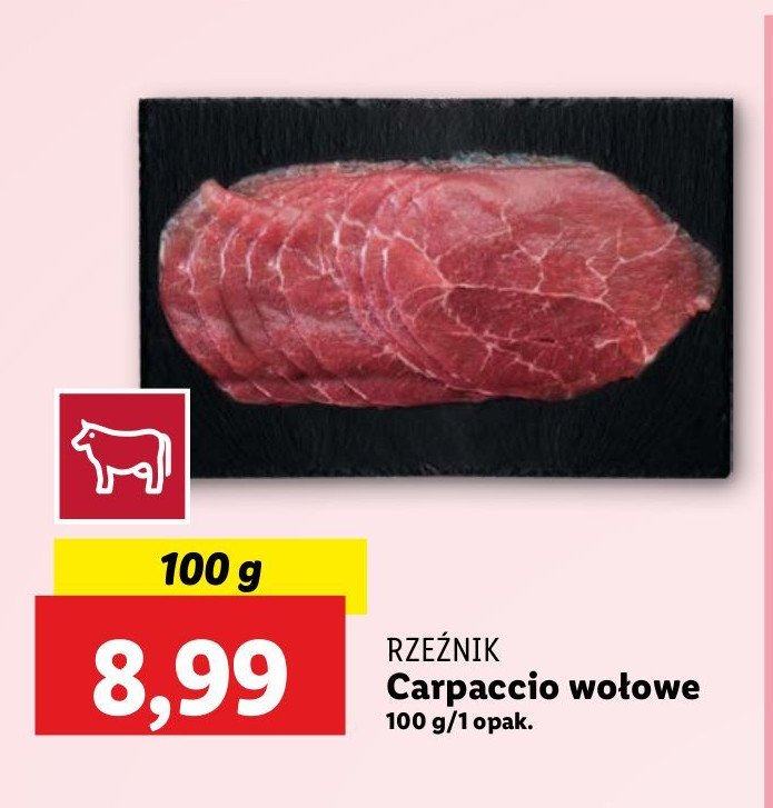 Carpaccio wołowe Rzeźnik codzienna dostawa promocja w Lidl