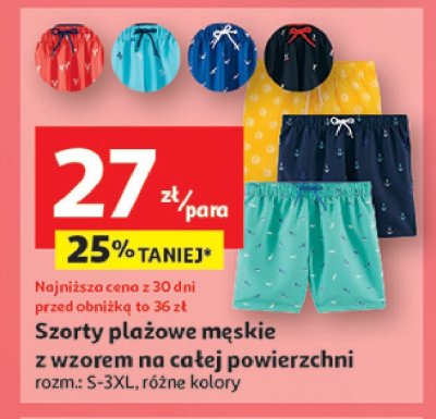 Szorty plażowe męskie s-3xl Auchan inextenso promocja