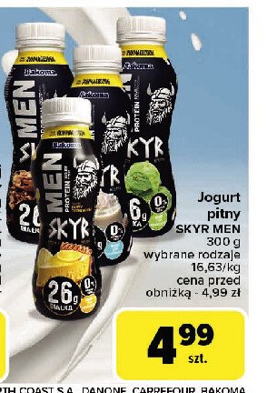 Jogurt tarta cytrynowa Bakoma men skyr protein promocja w Carrefour Market