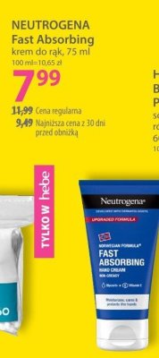 Krem do rąk Neutrogena Fast Absorbing promocja w Hebe