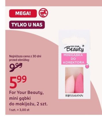 Mini gąbki do makijażu For Your Beauty, 2 szt. promocja w Rossmann