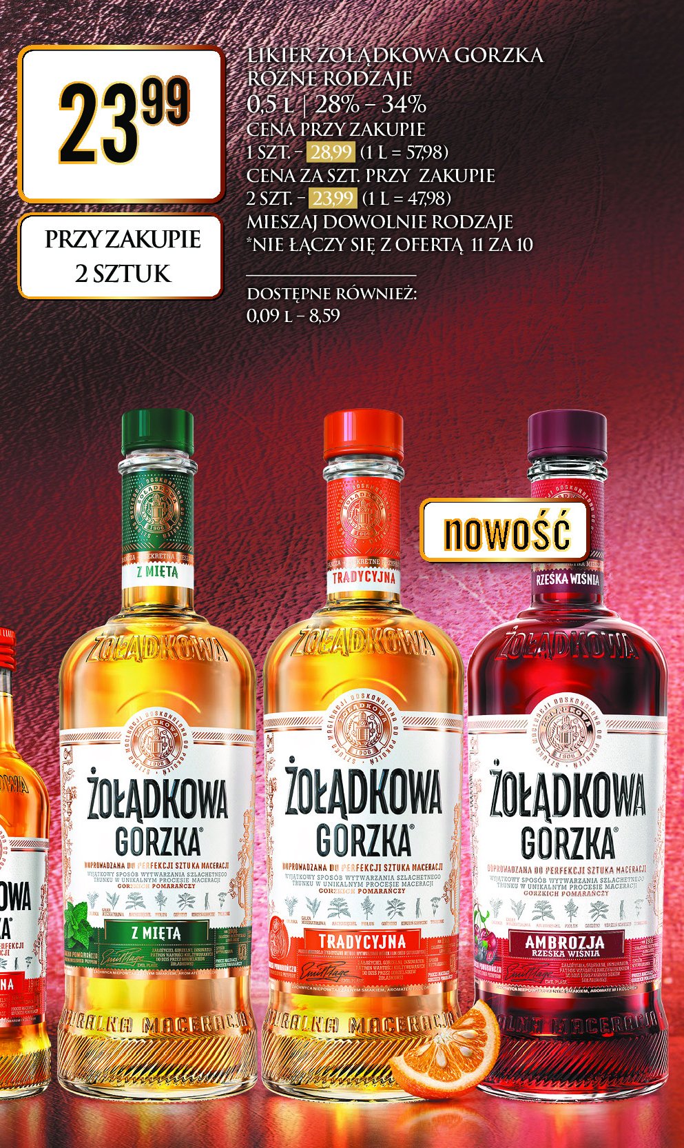 Wódka Żołądkowa gorzka ambrozja rześka wiśnia promocja