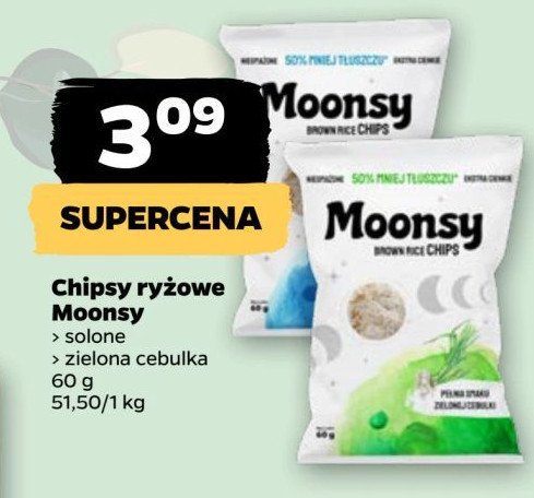 Chipsy ryżowe solone Moonsy promocja w Netto