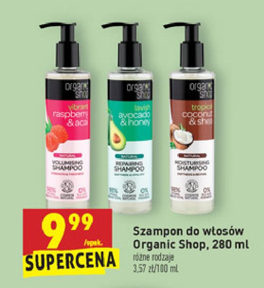 Szampon raspberry & acai Organic shop promocja