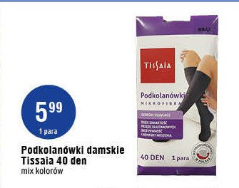 Podkolan贸wki damskie 40 den mikrofibra czarne Tissaia promocja