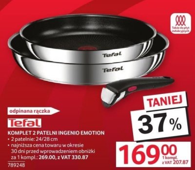 Komplet 2 patelni TEFAL INGENIO EMOTION 24/28 cm promocja w Selgros