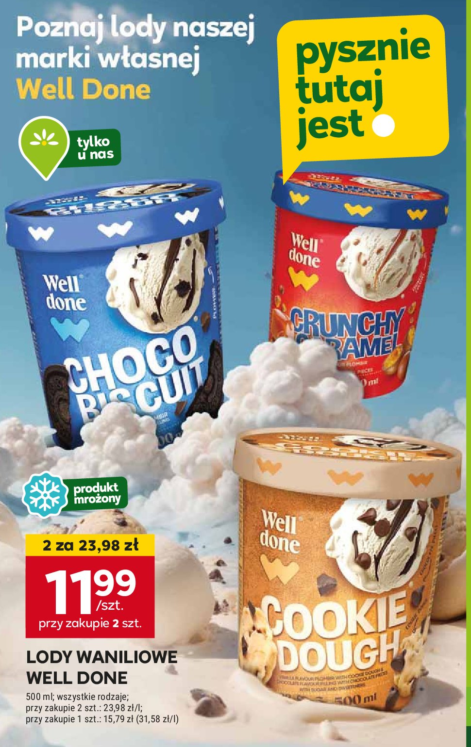 Lody choco biscuit Well done promocja w Stokrotka