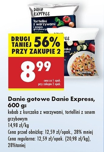 Tortellini z warzywami i sosem grzybowym Danie express promocja w Biedronka