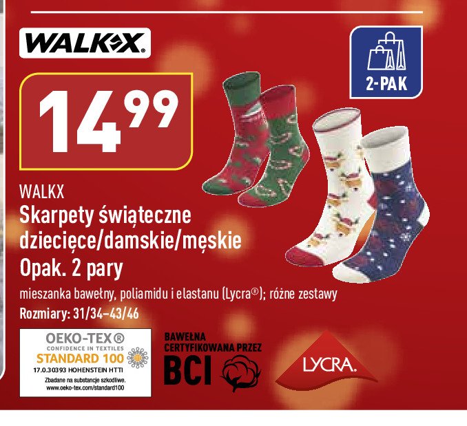 Skarpety świąteczne damskie Walkx promocja