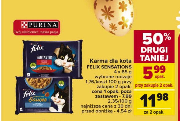 Karma dla kota rybne smaki Purina felix sensations sauces promocja