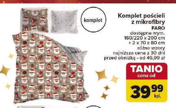 Komplet pościeli mikrofibra 160 x 200 + 2 x 70 x 80 cm Faro promocja w Carrefour