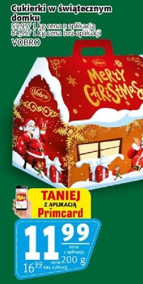 Cukierki w świątecznym domku VOBRO promocja w Prim Market