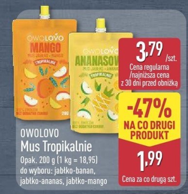 Mus tropikalnie jabłko-banan promocja w Aldi