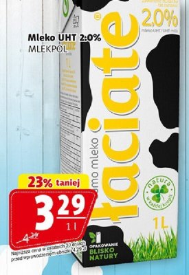 Mleko UHT 2.0% 1 l MLEKPOL promocja w Prim Market