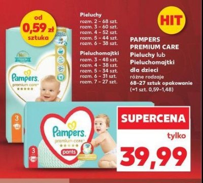 Pieluchy 7 Pampers premium care pants promocja