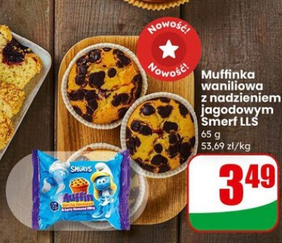 Muffinka waniliowa z nadzieniem jagodowym  promocja w Dino
