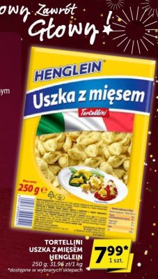 Makaron Tortellini Uszka z mięsem HENGLEIN promocja w ABC