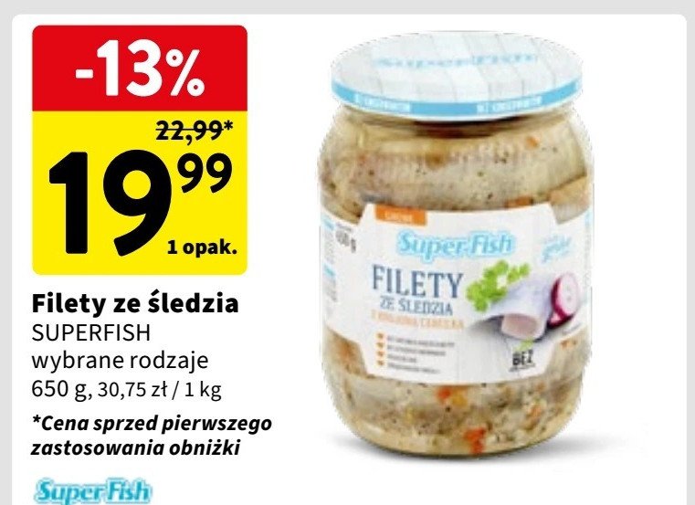 Śledź po polsku z cebulą Superfish promocja w Intermarche