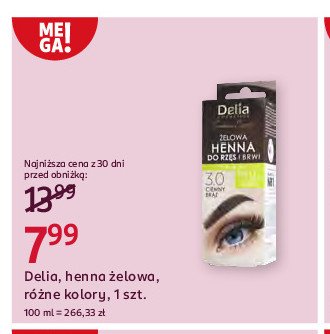 Henna żelowa do brwi i rzęs 3.0 ciemny brąz Delia eyebrow expert promocja w Rossmann