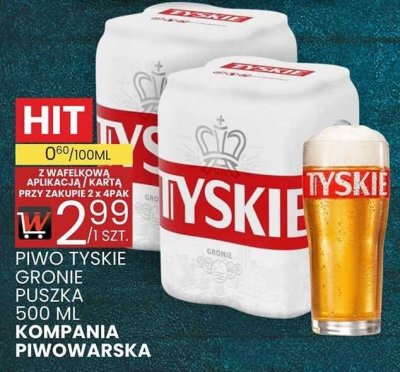 Piwo Tyskie Gronie puszka 500 ml promocja w Wafelek