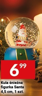 Kula śnieżna figurka Santa 4,5 cm, 1 szt. promocja w Twój Market