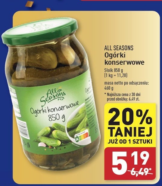 Ogorki konserwowe All seasons promocja