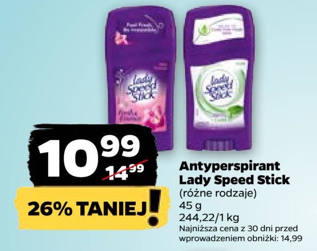 Dezodorant sensitive LADY SPEED STICK ALOE promocja