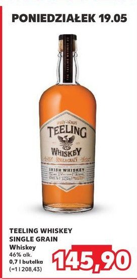 Whiskey TEELING IRISH SINGLE GRAIN promocja w Kaufland