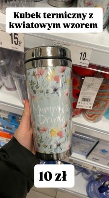 Kubek termiczny z kwiatowym wzorem promocja w Dealz