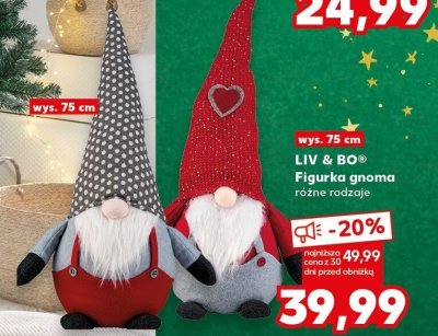 Figurka gnoma LIV & BO wys. 75 cm różne rodzaje promocja w Kaufland