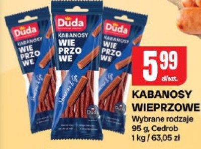 Kabanosy wieprzowe Duda Cedrob promocja w Chorten