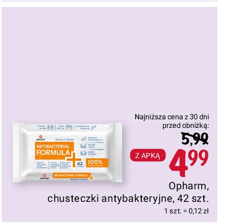 Chusteczki antybakteryjne OPHARM promocja