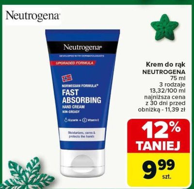 Krem do rąk NEUTROGENA 75ml 3 rodzaje promocja w Carrefour