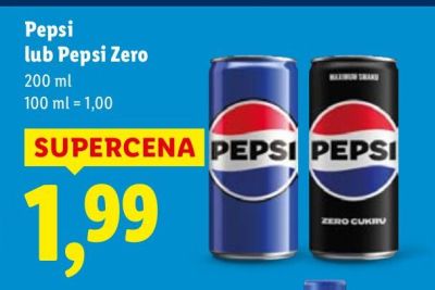 Napój gazowany Pepsi Zero promocja w Lidl