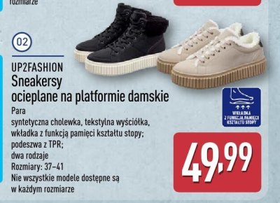 Sneakersy ocieplane na platformie damskie UP2FASHION promocja w Aldi