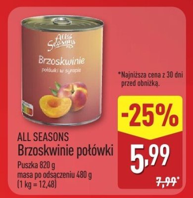 Brzoskwinie połówki promocja w Aldi