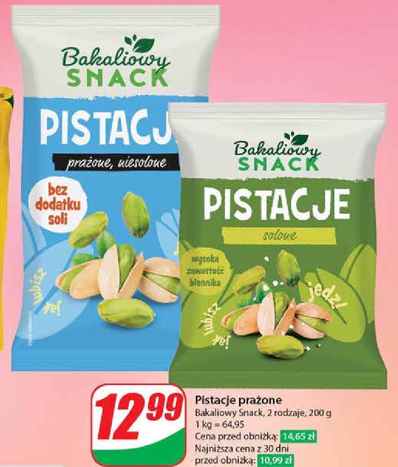 Pistacje solone Bakaliowy snack promocja