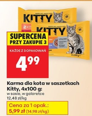Karma dla kota w saszetkach Kitty 4x100 g promocja w Biedronka