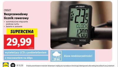 Licznik rowerowy bezprzewodowy Crivit promocja